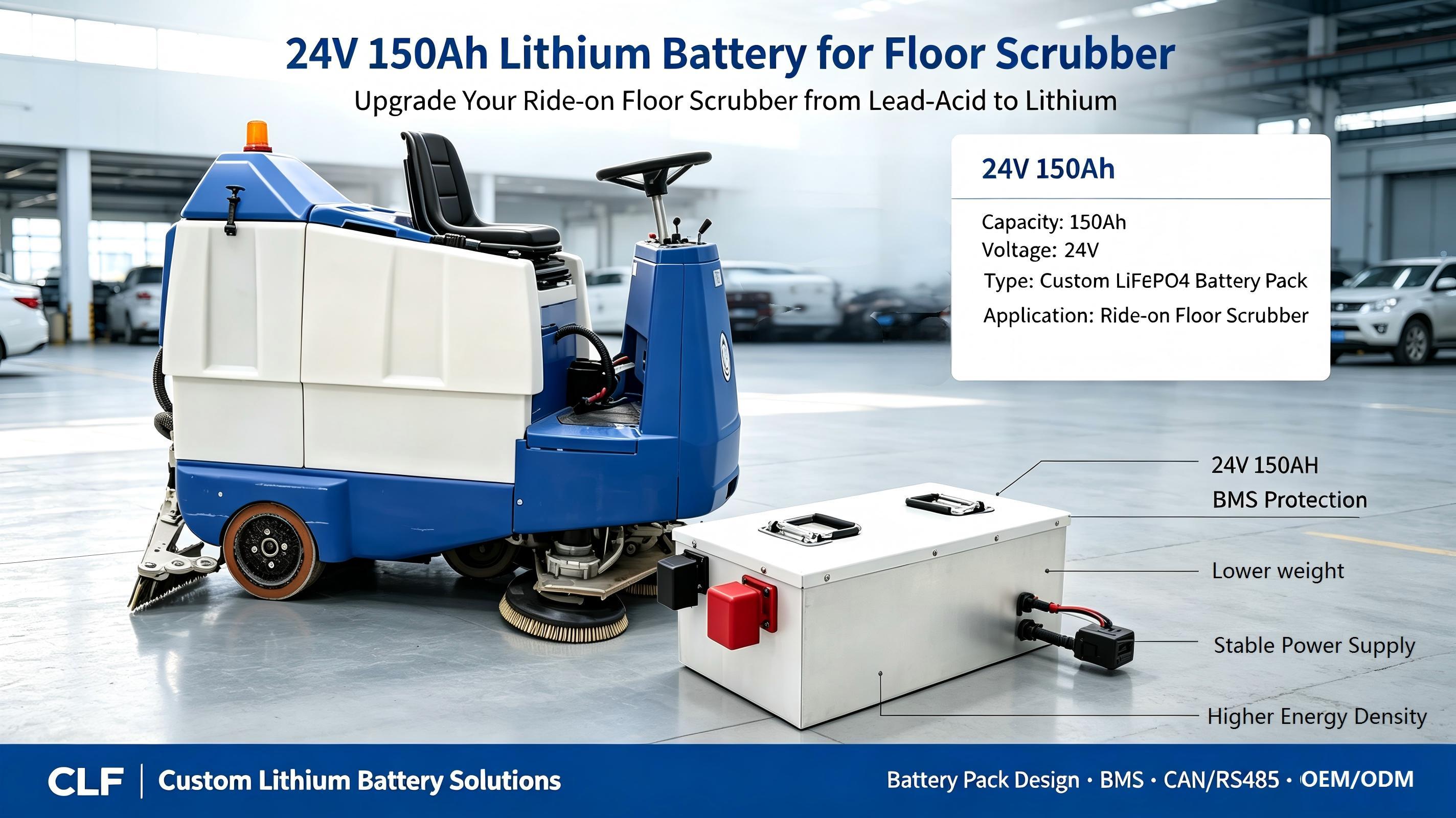 ultimo caso aziendale circa 24V 150Ah Lithium Battery for Industrial Floor Scrubbers