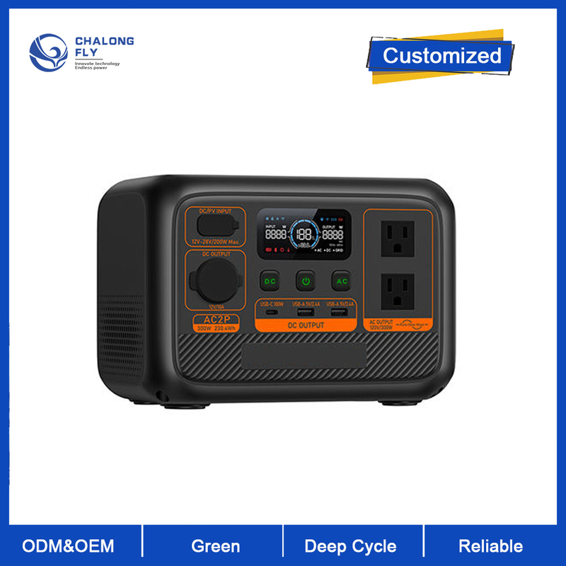 Bluetti New Products AC2p Solar Power Bank 60000mah 230wh 300w Portable Power Station Solar Generator