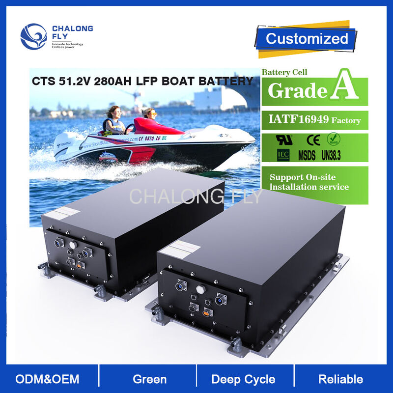 51.2V 280AH Lifepo4 Battery IP67 Waterproof Marine Lithium Battery with 6000 Cycles for Electric Boat
