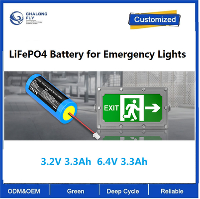 CLF OEM ODM 3.2V 3.3Ah 6.4V 3.3Ah Batteria al litio Batteria LiFePO4 per luci di emergenza