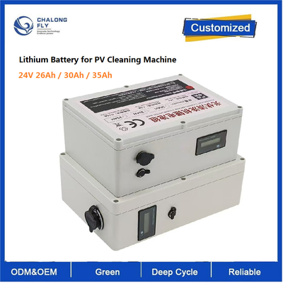CLF OEM ODM 25.6V 26Ah 30Ah 35Ah Batteria a lunga durata Batteria di potenza elevata Batteria al litio per macchina pulita fotovoltaica 24V Motore a corrente continua