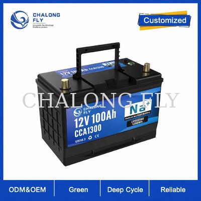 Batteria di avviamento OEM agli ioni di sodio da 12V Serie 60Ah 80Ah 100Ah per sostituzione automobilistica