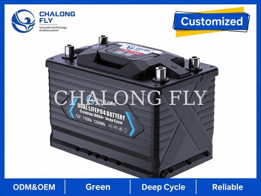 Batteria marina per camper LiFePO4 da 12,8V 110Ah con potenza di avviamento di 1000A ed energia a ciclo profondo di 1408Wh