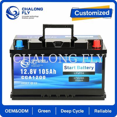 Batteria di avviamento LiFePO4 da 12,8V 100Ah con avviamento ad alta corrente per applicazioni marine e camion